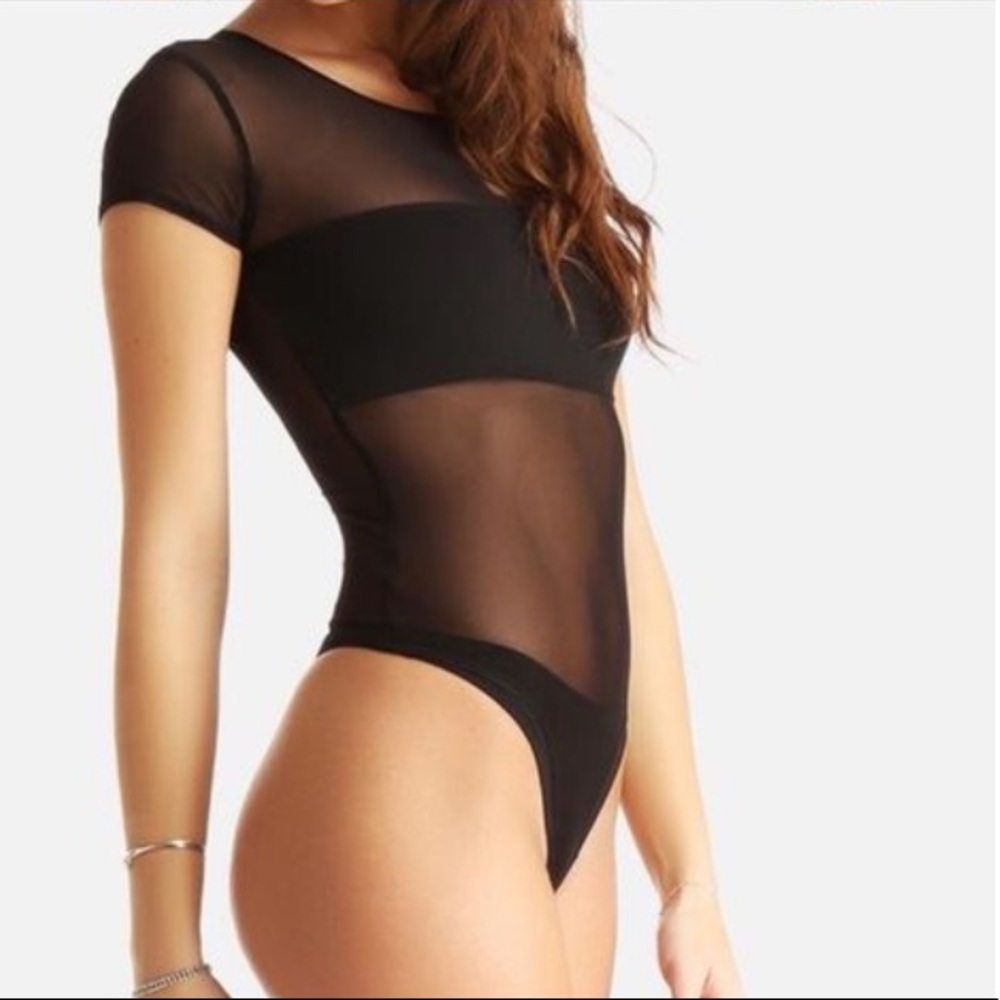 American Apparel Black Mesh Bodysuit